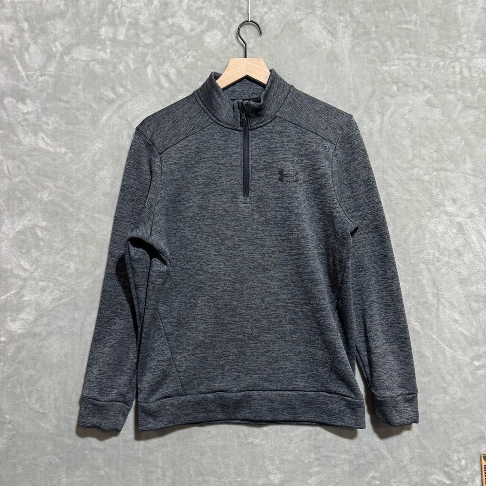Under Armour Quarter Zip Sweater Womens Small Petite Black Pullover Stand Collar